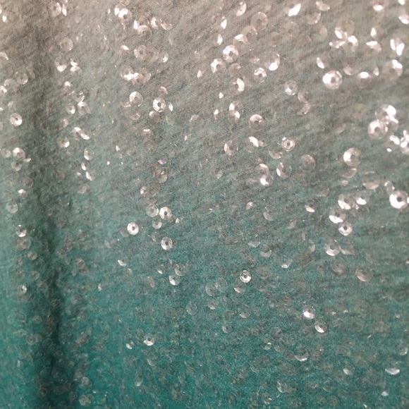 Express Gray/Green Ombré Tank w/ Clear Sequins - Picture 2 of 3